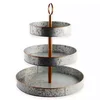 Exporter of Hot Selling Galvanized 3 Tier Wedding Cake Stand with Bronze Handle