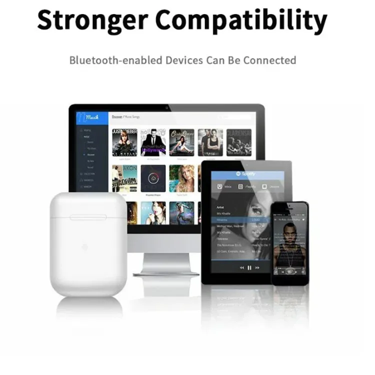2019 New tws bluetooth 5.0 earphones wireless charging wireless earbuds h1 chip 1536 air2 1:1 original i100 i800 tws Hot Sale - ANKUX.COM
