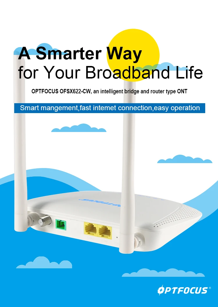 Hua Wei F668 ont Fibra Óptica 1ge + 1fe + Catv + Wifi Epon Gpon Xpon Onu Modem Ftth Oem 12 Mês