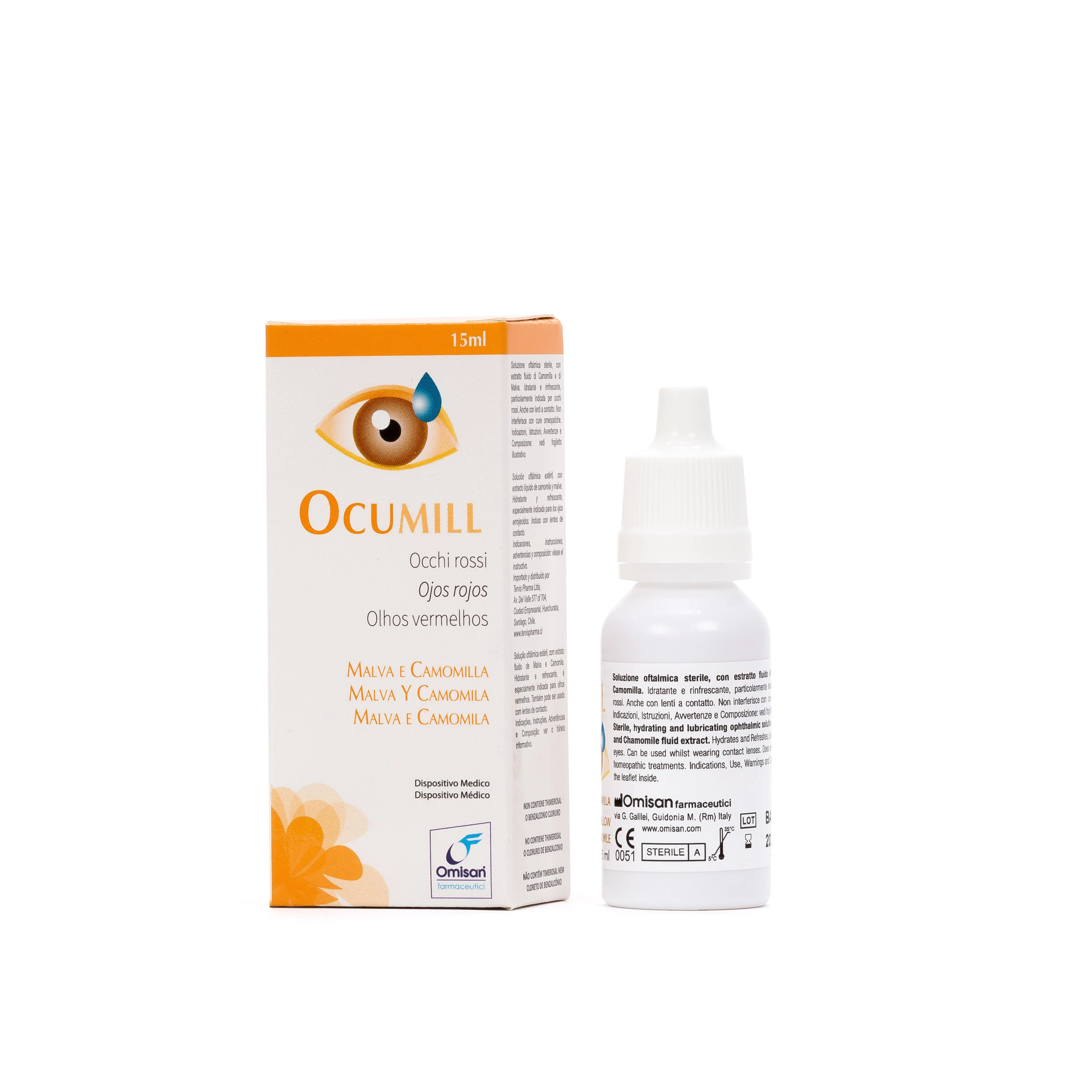 Top Italian Product Ocumill 15 Ml Chamomile And Mallow Extract Eye