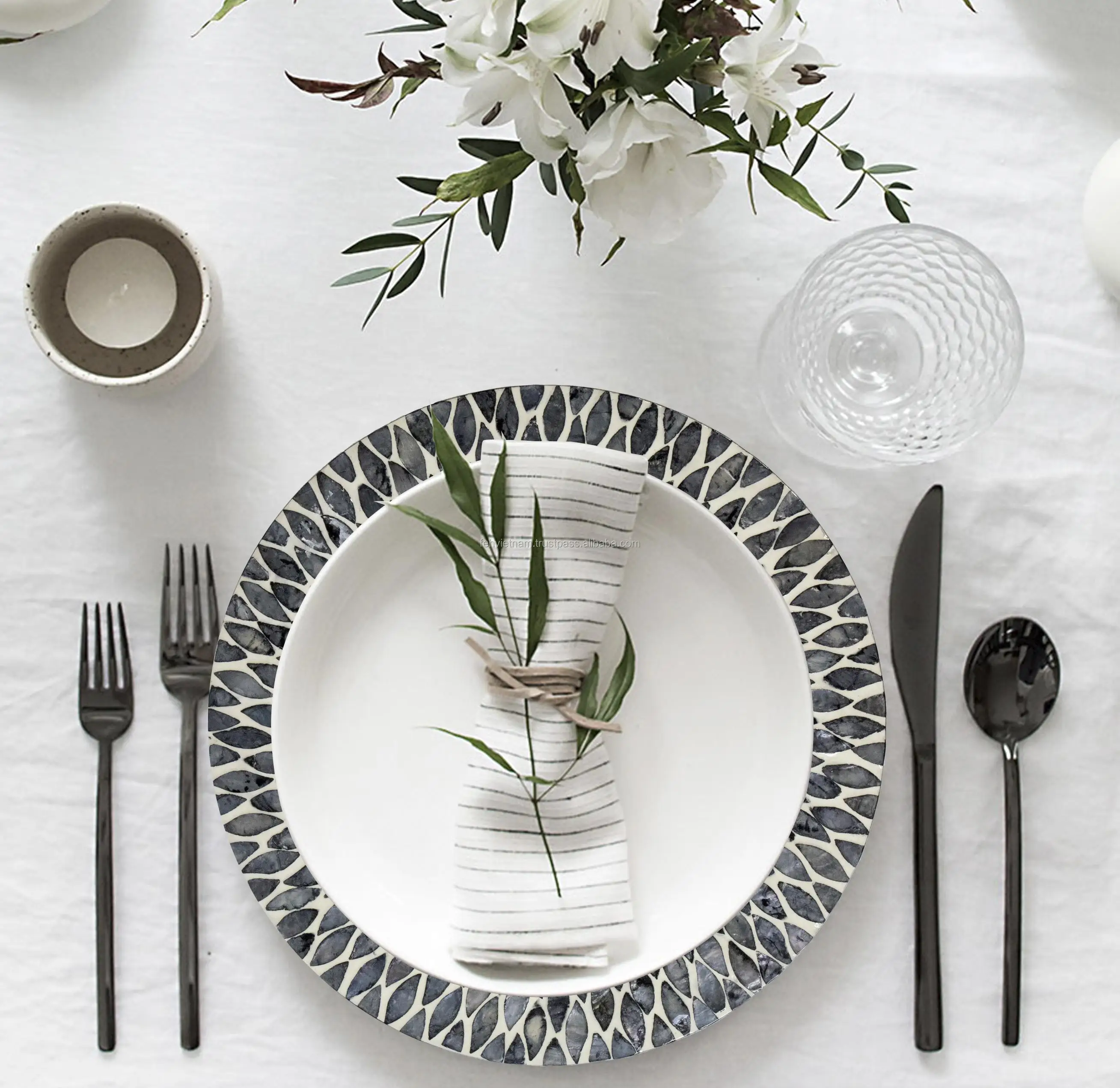 Handwoven Top Quality Wicker Placemats Mother Of Pearl Placemats For