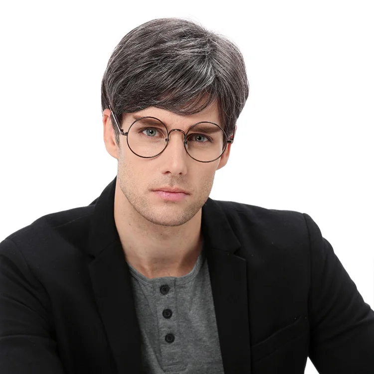 Stfantasy Short Glam Gray Hair Men Wigs Men's Grey Handsome Wig For