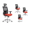 NEMO MESH OFFICE MANAGER, CHIEF AND VISITOR CHAIR WITH ADJUSTABLE ARM AND CHROME BASE
