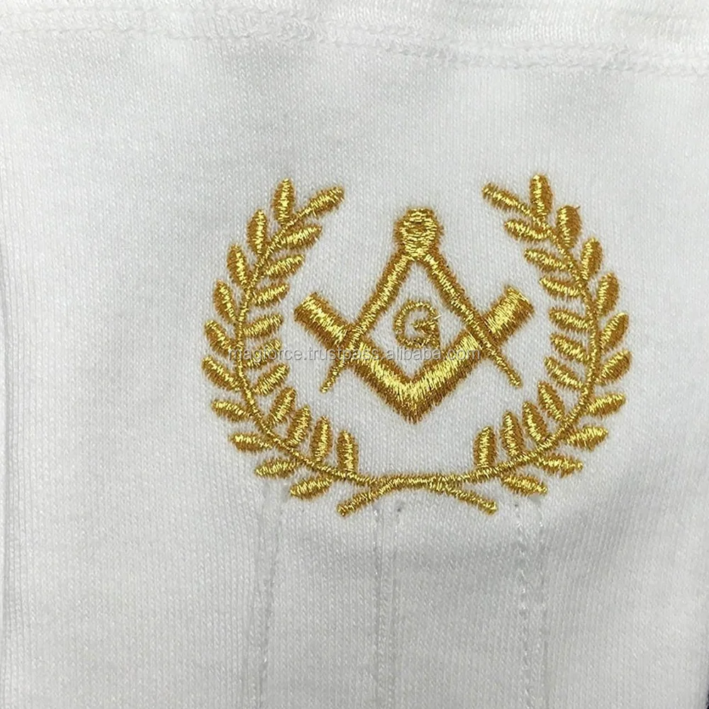 hochwertig Freimaurer Shriner Emblem weiß Baumwoll-Handschuhe