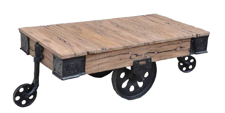 Old Railway Sleeper Industrial Cart Coffee Table Center Table Buy Unique End Tables Bentwood Side Table Product On Alibaba Com