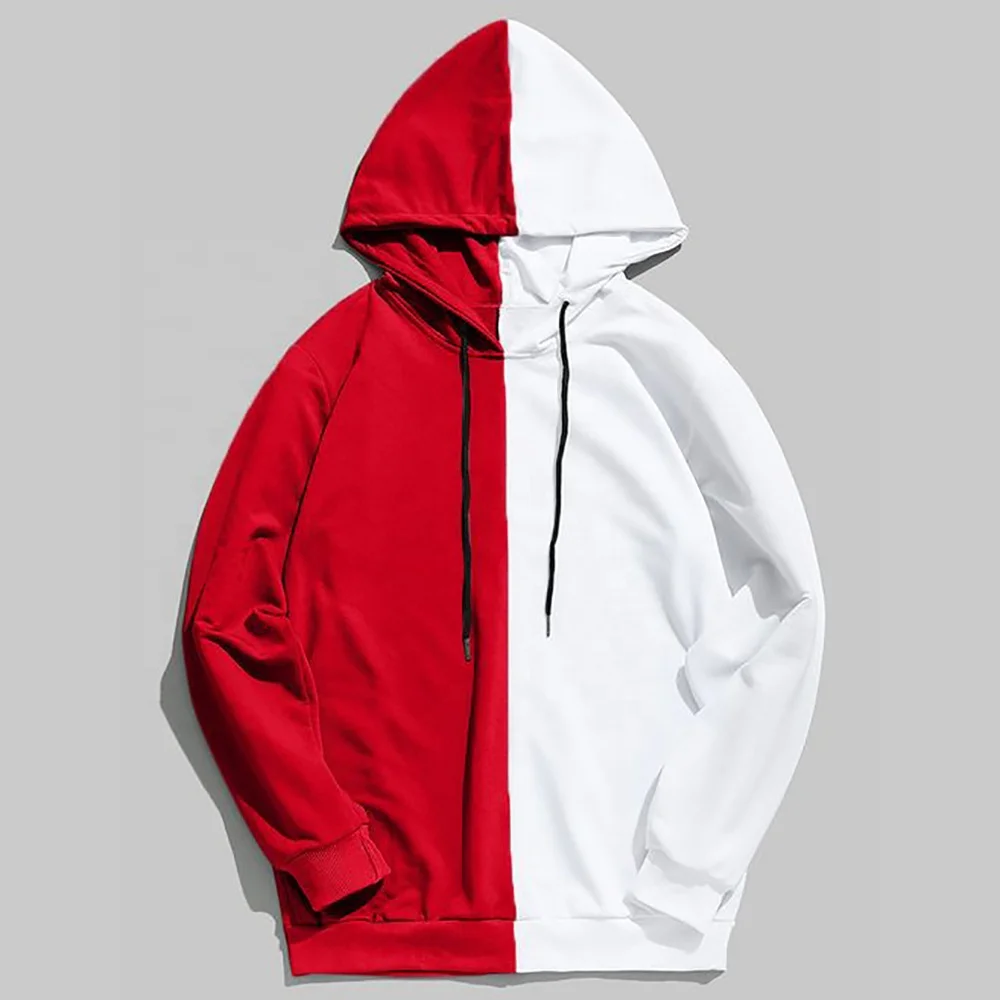 two tone split hoodie