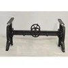Industrial Vintage Cast Iron Wheel Lift Crank Table Base / Crank Dinining Table