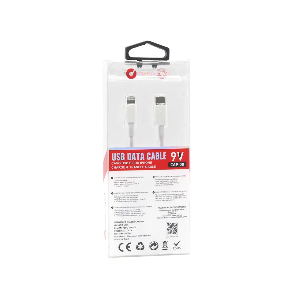 wholesale on stock charging cable cell phone accessories 9V PD USB C type fast charge phone cable