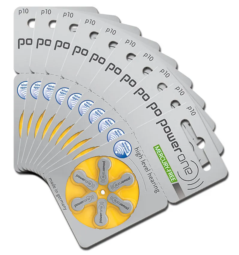 Power One Hearing Aid Battery 1.4v Zinc Air Button Cell Battery Long