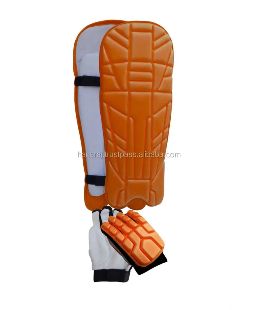 Quality Assured White Cricket Batting Pad And Gloves Set With