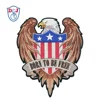 Large Embroidered Patch Born To Be Free US Emblem Eagle Biker Design