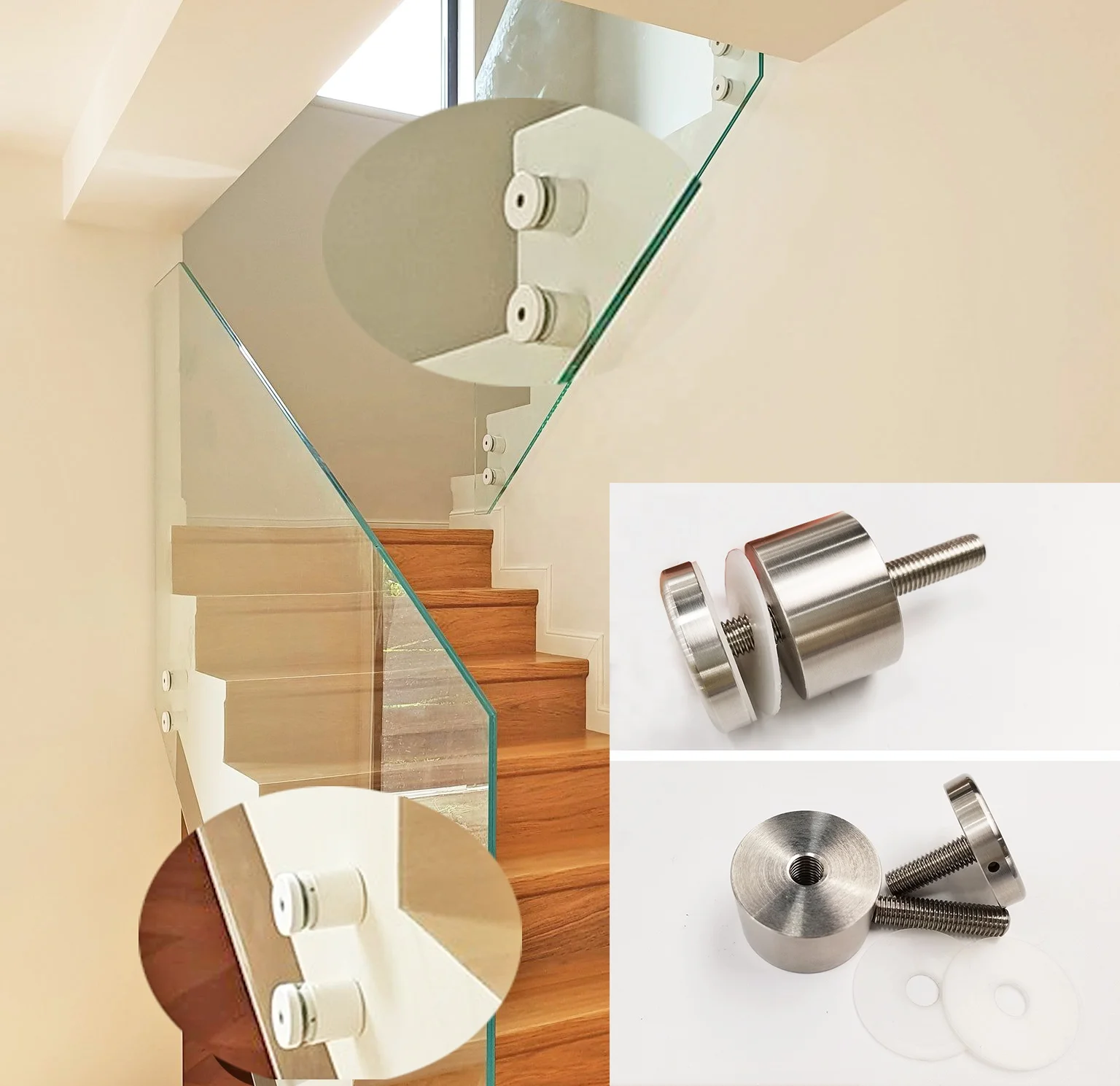 Glass Standoff Fittings Balcony Stair Handrail Bracket Balustrade