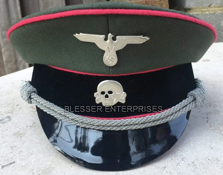 刺绣徽章男士遮阳帽棕色帽子 | 军官遮阳帽德国帽子 | ww1军事高峰