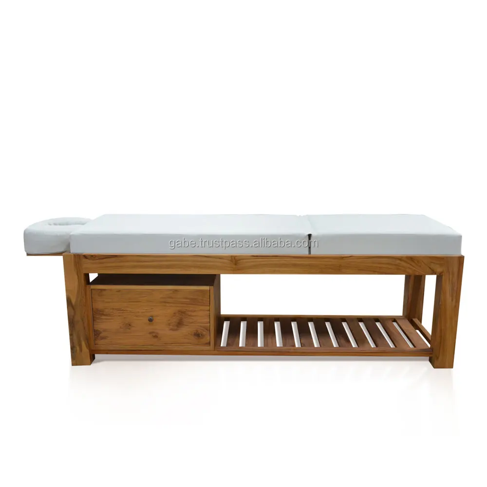 Solid Wooden Massage Bed Natural Teak Colour Buy Solid Wooden Massage