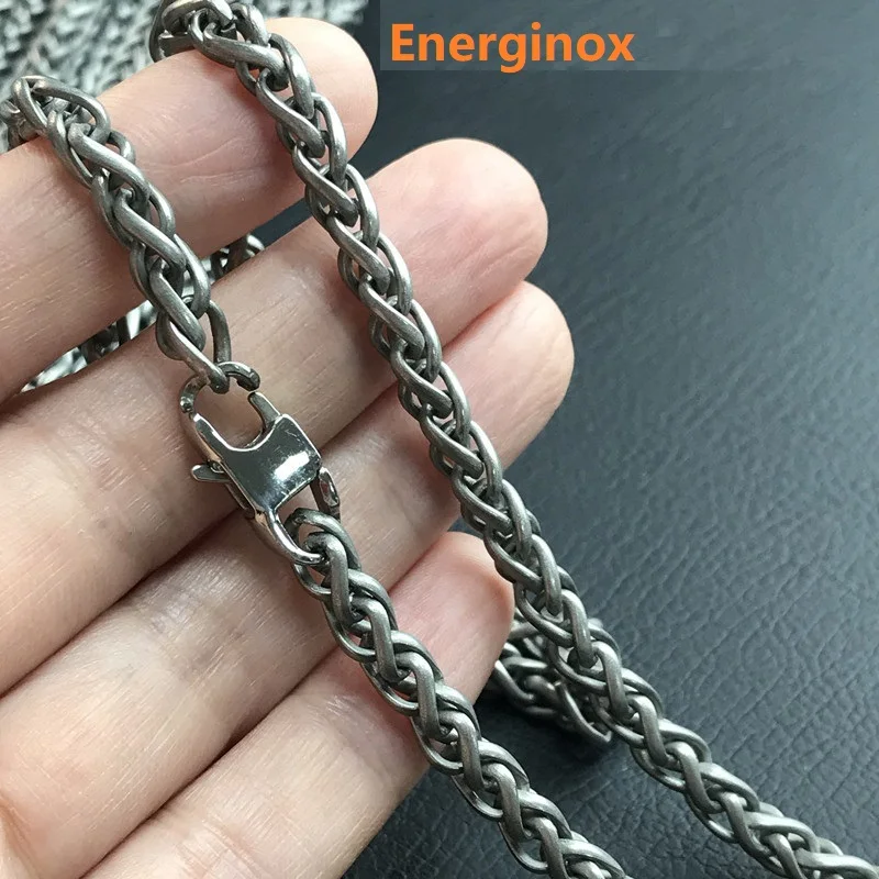 Pure Titanium Mesh Keel Chain Necklace 