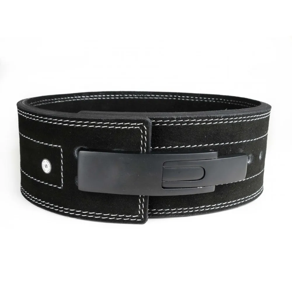 cow leather 10mm bodybuilding weightlifting lever buckle belt