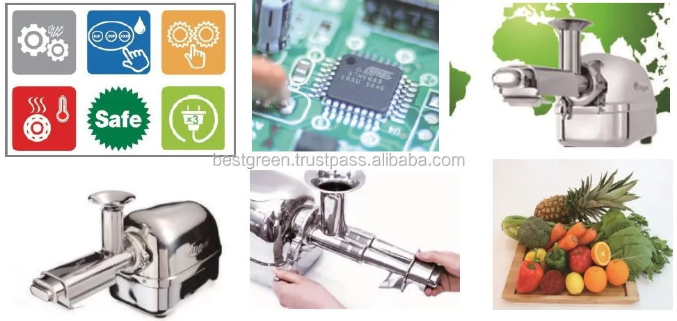 100% Stainless Steel twin gear Juicer spiral screw cold press juicer for Home Use with 304,316 stainless EDC free Made in Korea