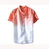 Custom Casual New Design Men Linen Polo Shirt Short Sleeve Dip Dye Polo Shirt