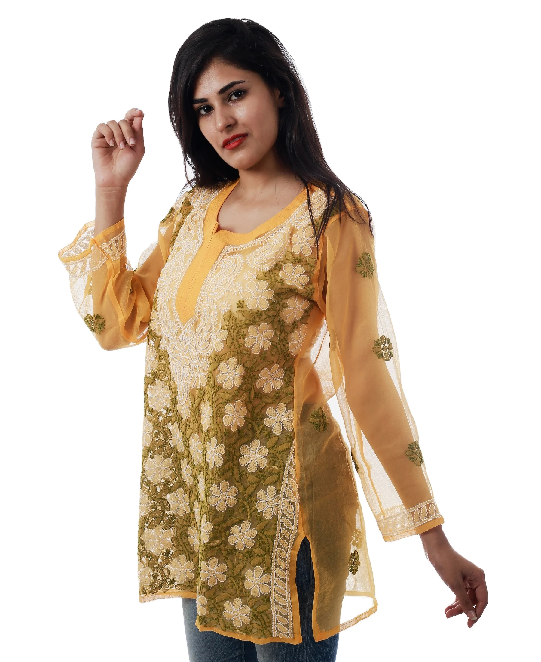 embroidered georgette kurtis