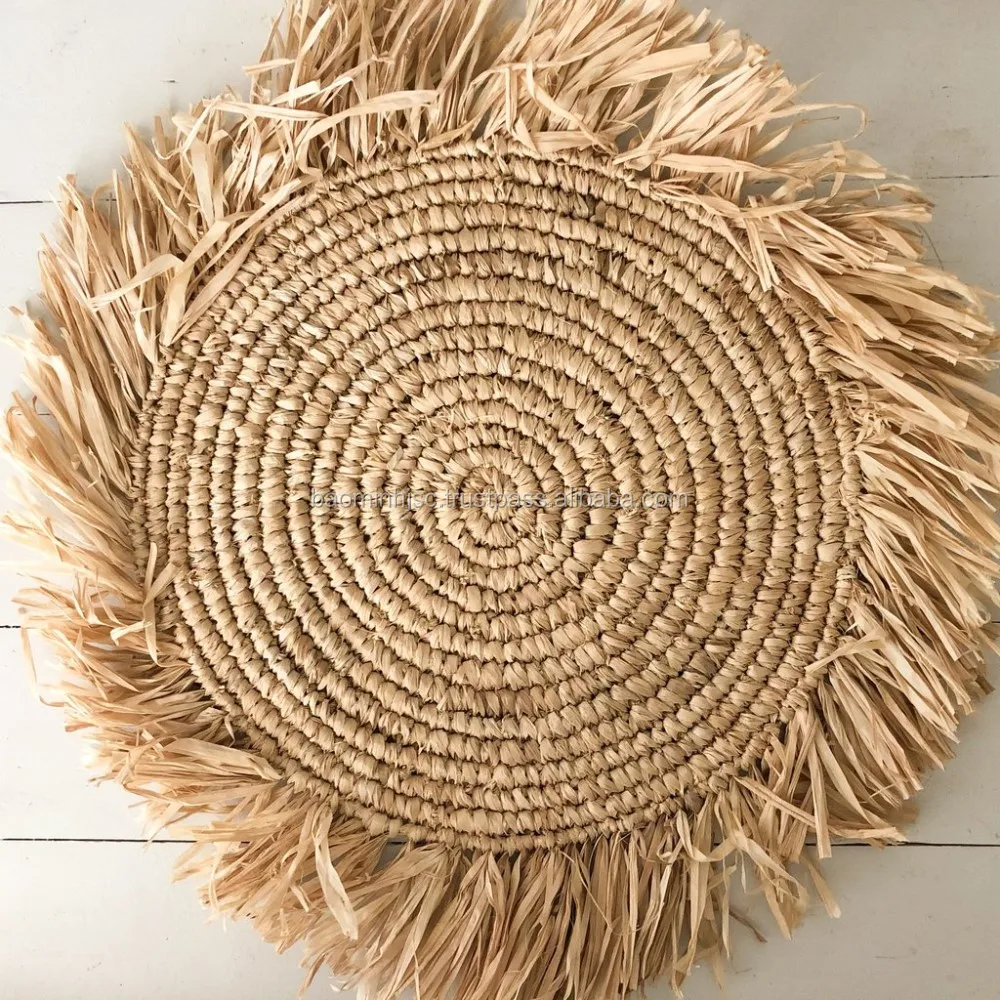 High Quality Raffia Platemats From Vietnam,handwoven Raffia Platemat 