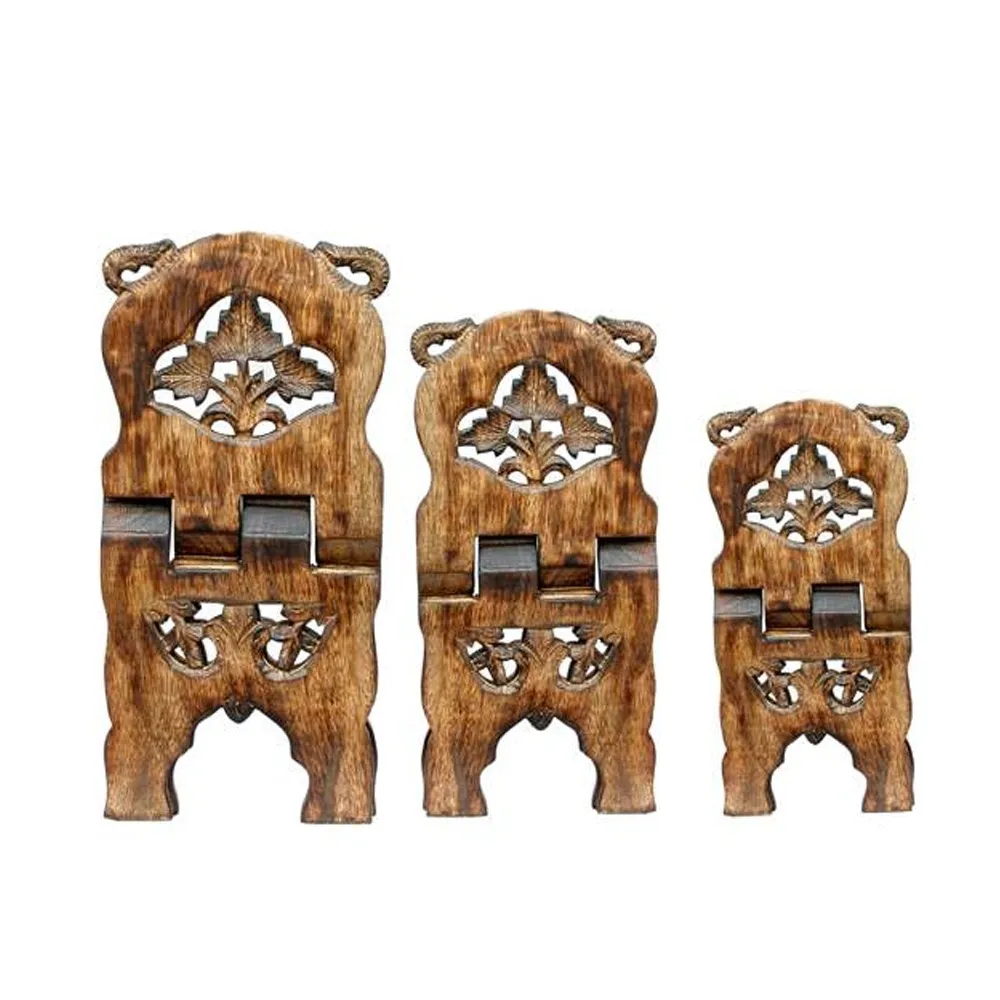 手工古兰经吉塔圣经持有人支持立场阅读书架显示折叠宗教祈祷立场木制