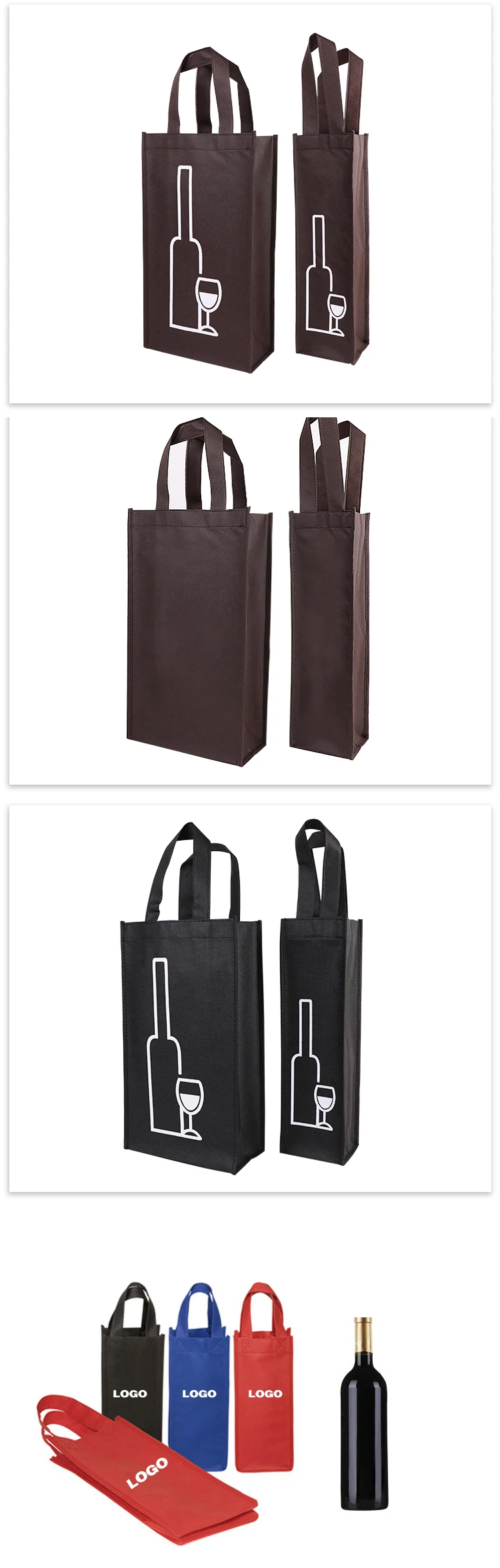 6 bottle reusable wine bolsas