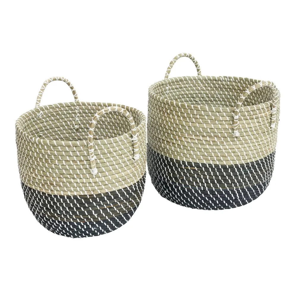 Bamboo Basket With Handles Seagrass Storage Basket Rattan Bamboo Basket ...