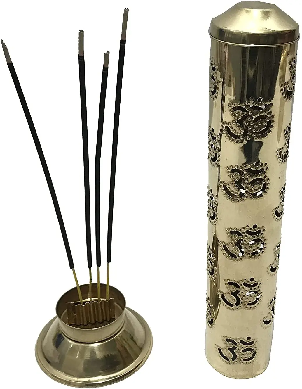Popular Brass Fragrance Burner Portable For Incense Sticks Om Engraved