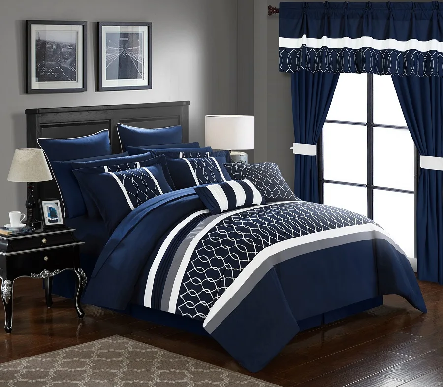 Dinah 24 Piece Comforter Complete Bed In A Bag Pleated Ruffled Designer ...