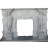 Solid Rock White stone-hand carved fireplace Statue,