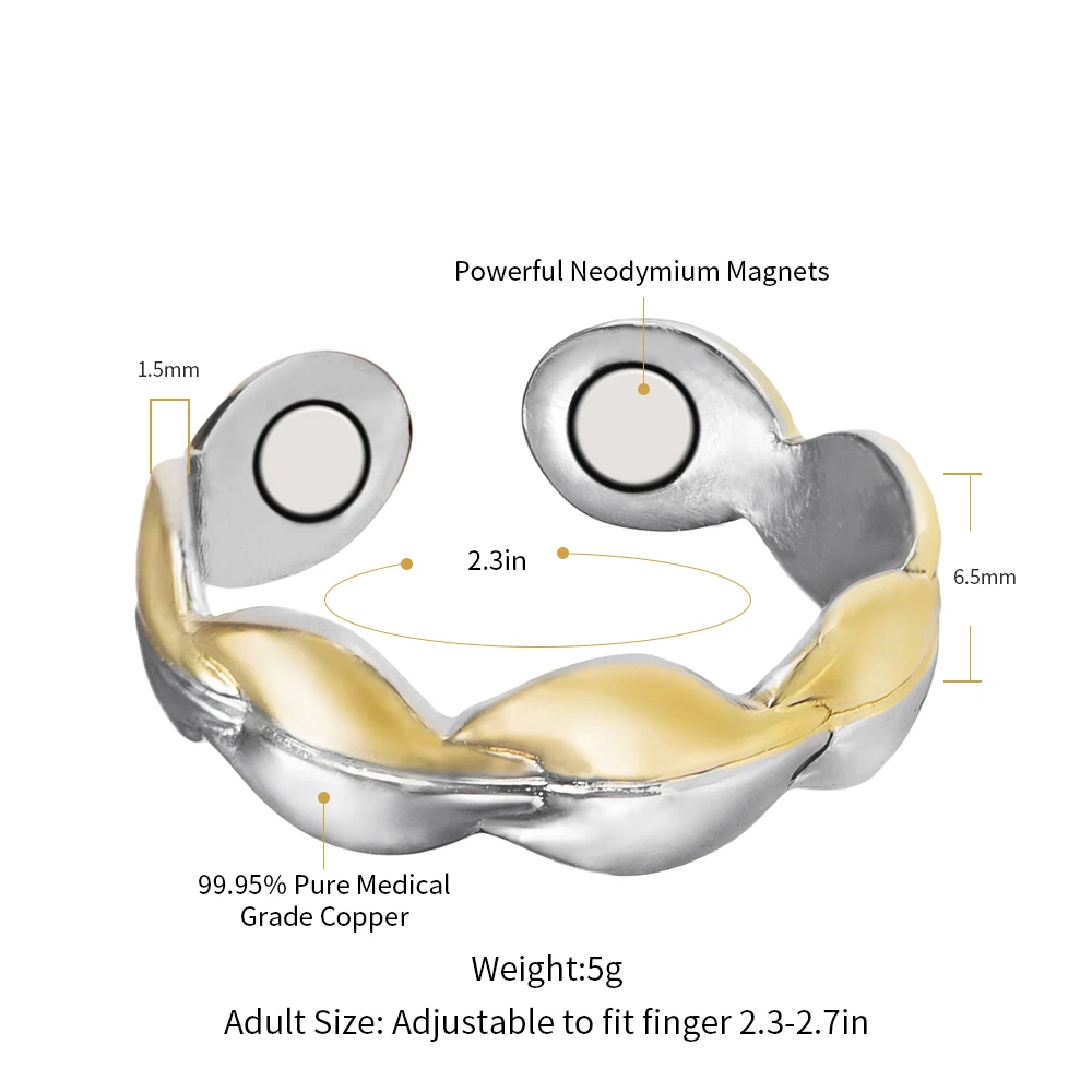 Energinox Health Antique Copper Magnetic Finger Ring