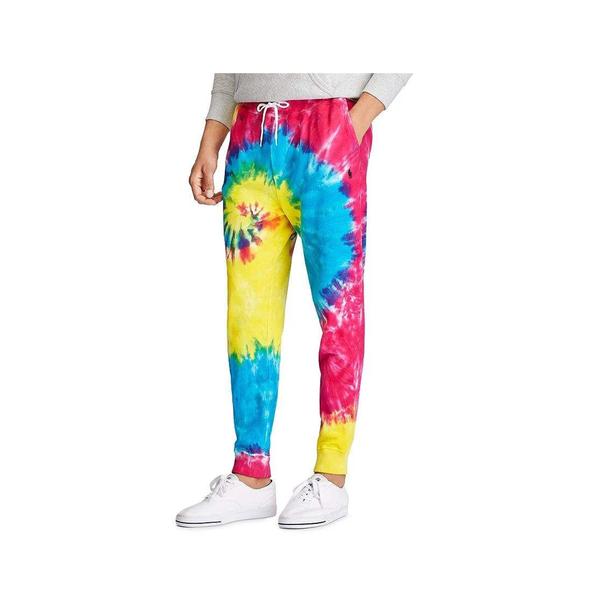 blue tie dye track pants