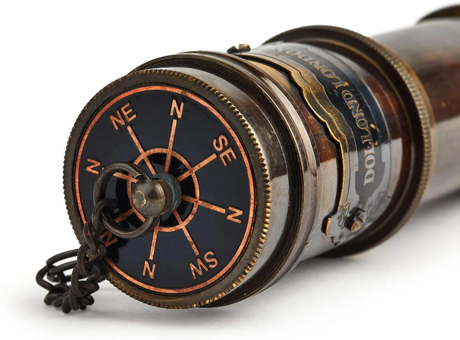 Handcrafted Brass Telescope Replica - 15" Extendable, Functional Spyglass With Leather Case, Vintage Decor