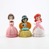 C261 3pcs/set famous cartoon model princess pvc for cake topper