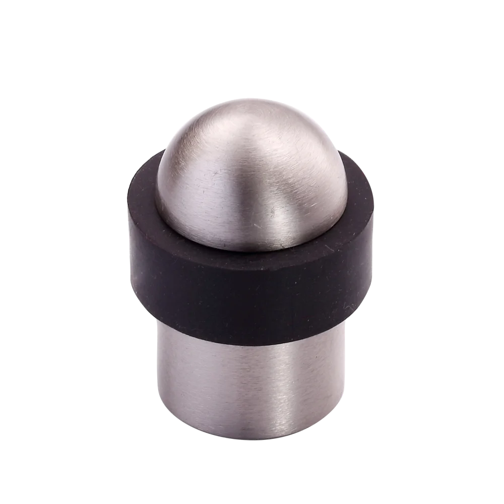 Cylindrical Floor Mount Door Stop Sliding Rubber Door Stopper Brushed