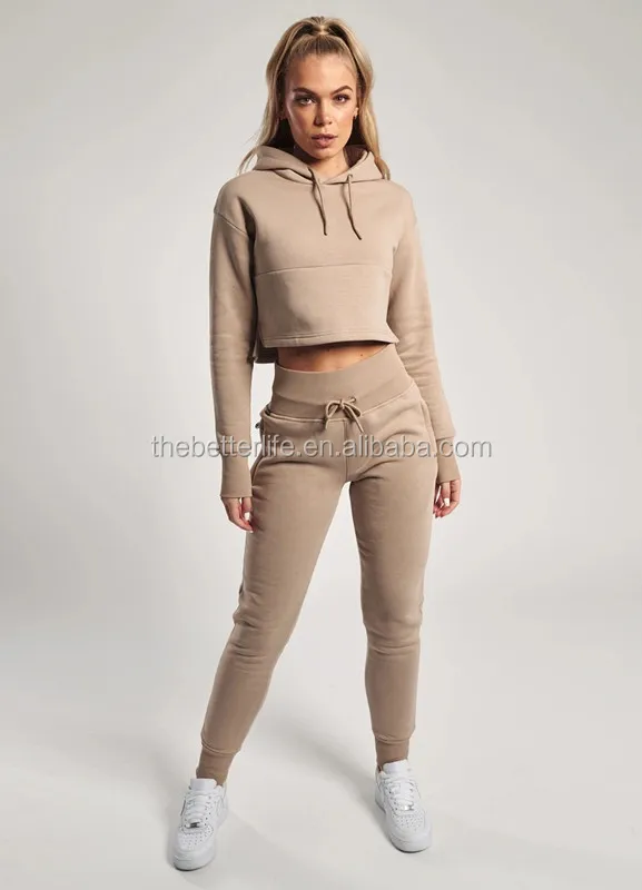 Polyester Fleece Custom Women Tracksuit 