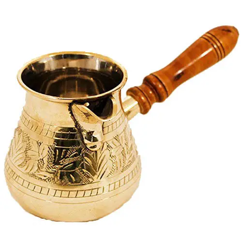 Turkse Koffie Pot In Pure Brass Turkse Thee Maker Met Houten Handvat