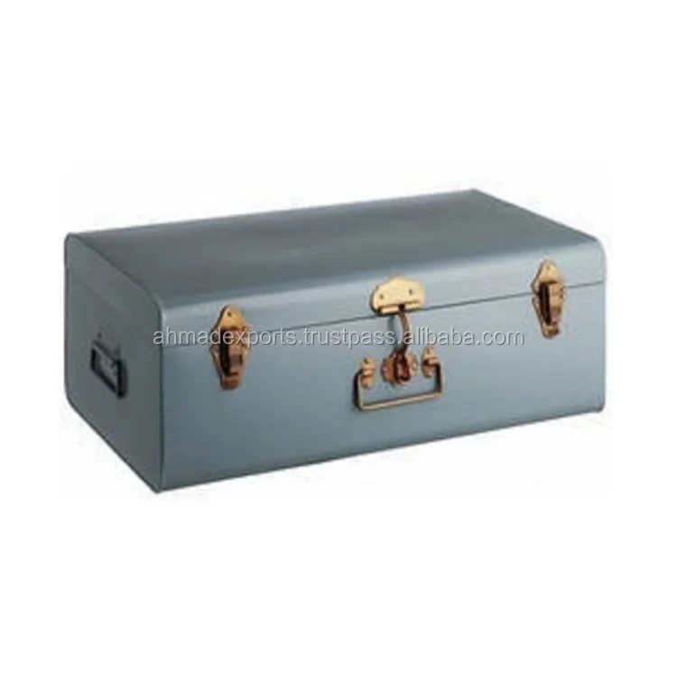 Galvanized Dark Grey Storage Trunk Set Of 3 Buy Galvanized Dark Grey