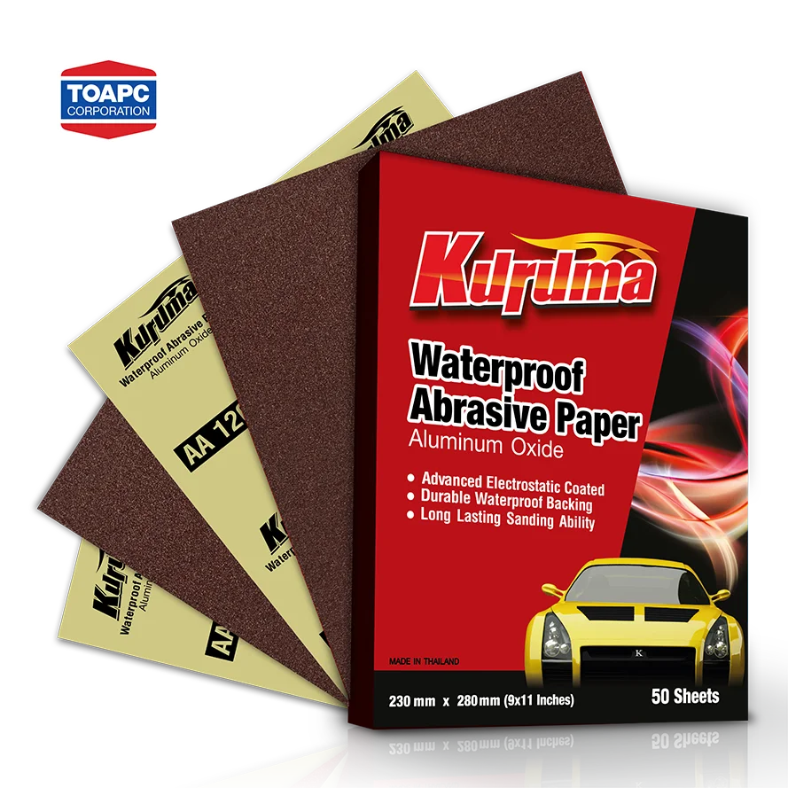 Kuruma Red Waterproof Abrasives Paper Sheet Size 230x280mm Grit 60 To