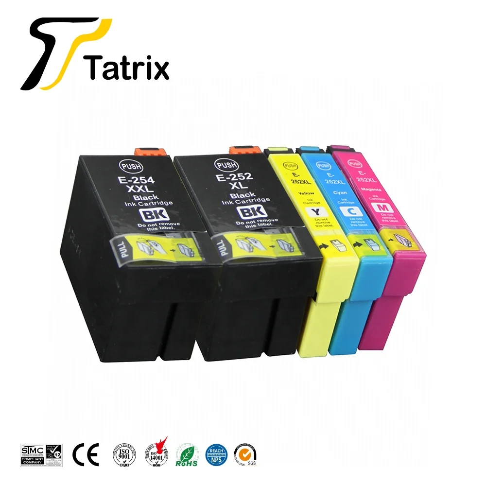 Tatrix 252 T252 252xl T252xl T2541xxl Premium Color Compatible Ink Cartridge For Epson Workforce 5101