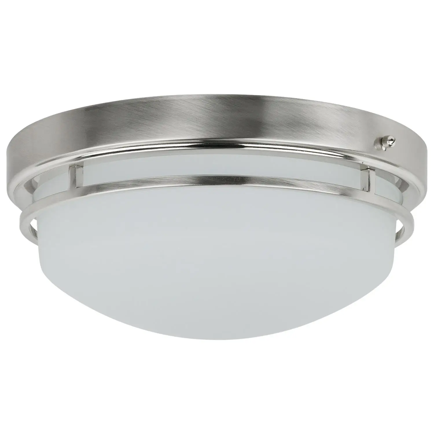 Sunlite LED Dome Light Fixture, 20W (60W Equivalent), 1400 Lumen, Brushed Nickel, Frosted Shade, 50,000 Hour, 3000K 13 Inch