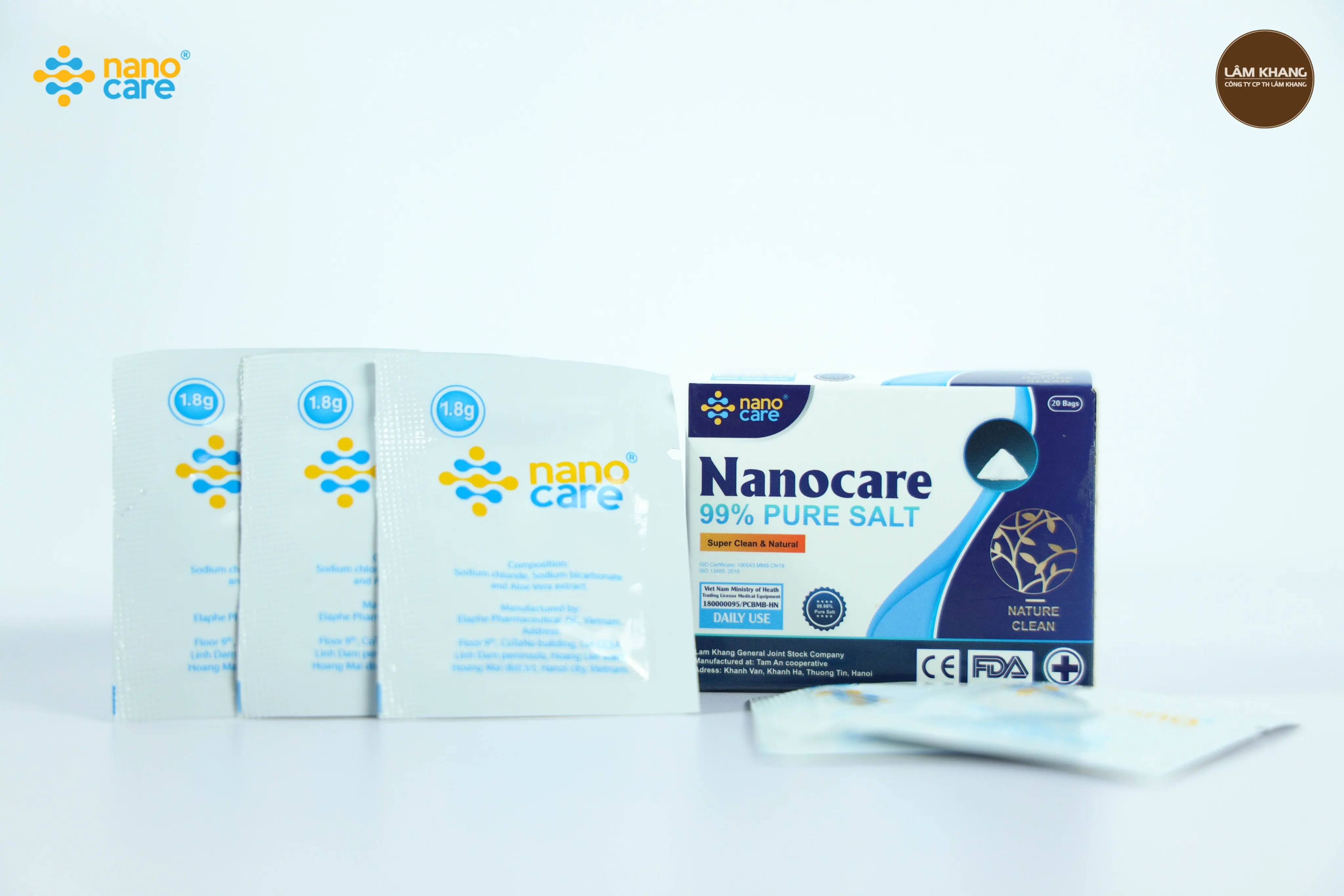 NANOCARE NASAL RINSE KIT Including: 20 Salt 1.8G Packages + 180ml Bottle.