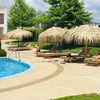 Completed project - Exotic landscpaing - Complex Atlantis, Sarafovo, 2019, Artificial palm trees, Beach Thatched Umbrellas