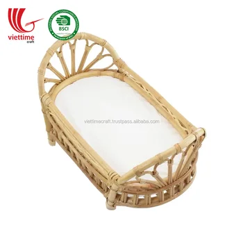 rattan doll crib