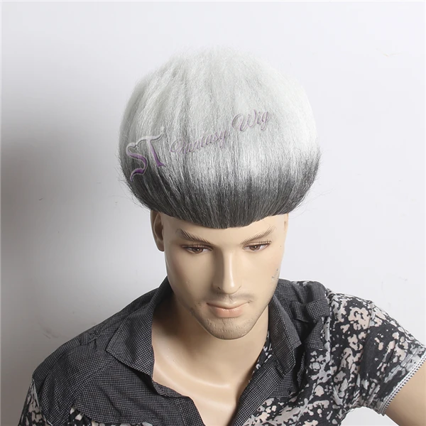 Costume Troll Wig Fishnet Toupee White Ombre Cosplay Male Wig