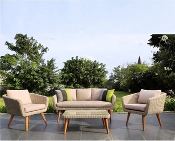 Synthetic Wicker Rattan Pvc Pe Garden Outdoor Teak Wood Sofa Set Furniture Patio Outdoor Wood Sofa Set Furniture Buy Furnitur Taman Outdoor Set Sofa Rotan Rotan Product On Alibaba Com