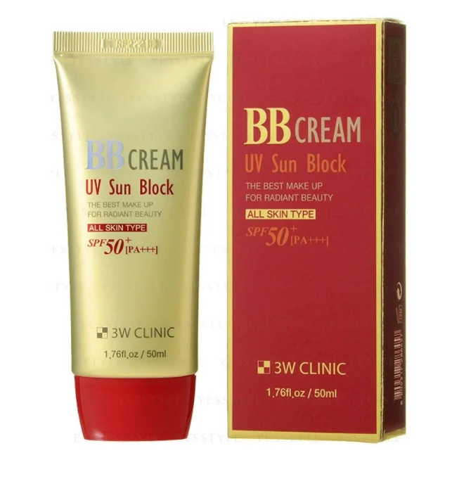 3w Clinic Bb Cream Uv Sun Block Spf50 Pa+++ Cc Cream Sunscreen Uvb Face