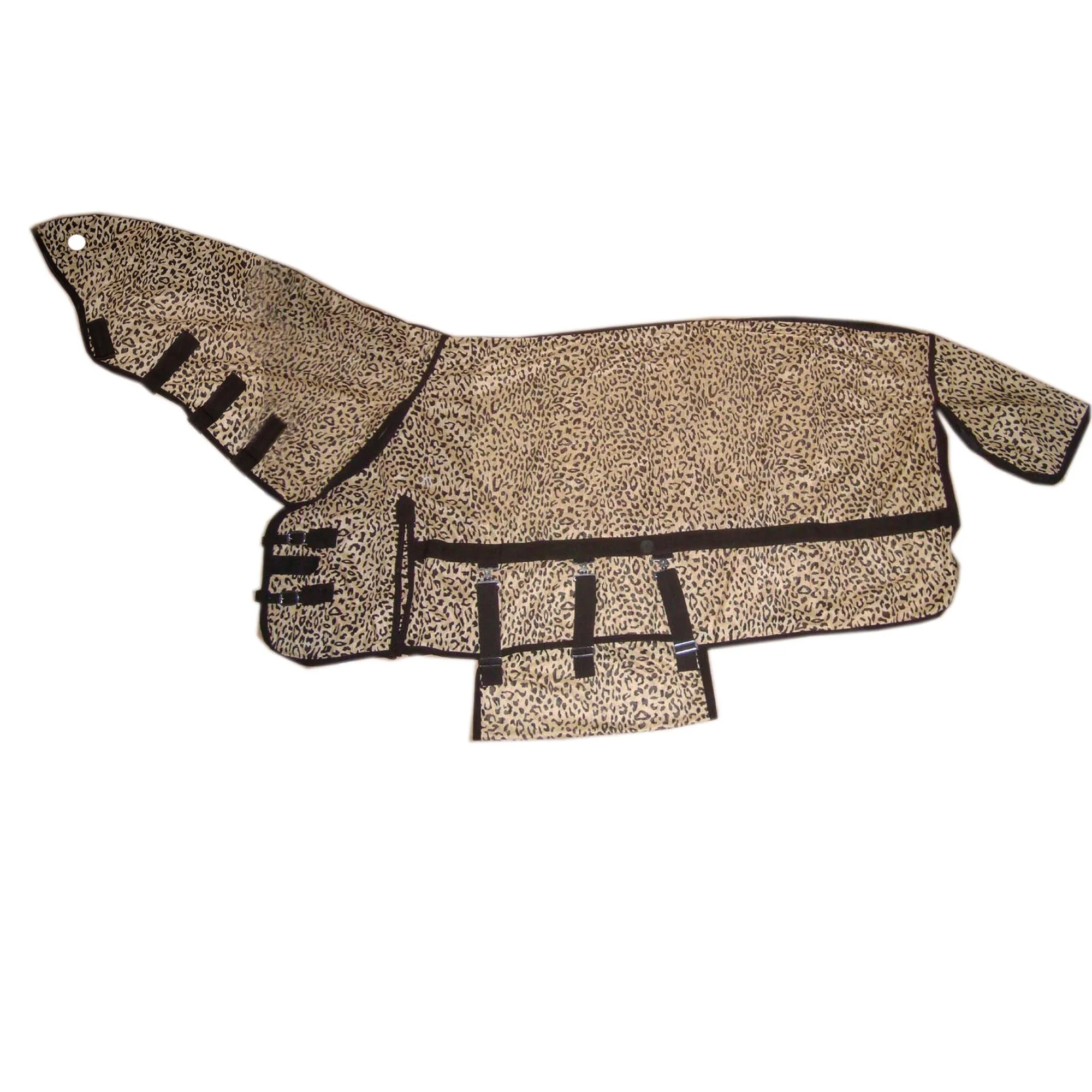 Horse Fly Rugs Leopard Skin Style Printed Fly Sheet Summer Combo Uv