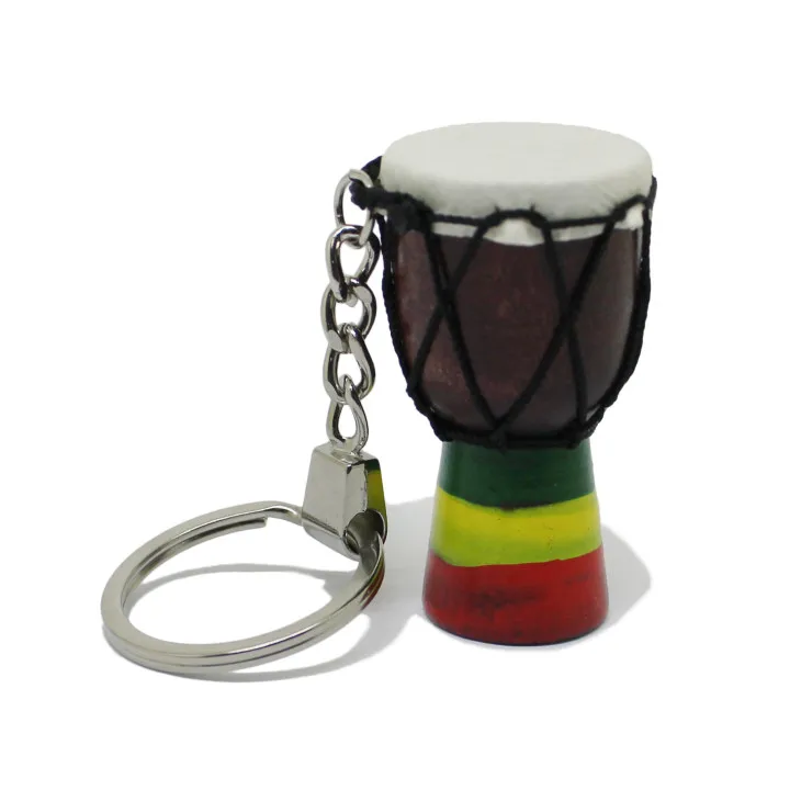 2020 New Products Custom Mini African Drum Wood And Rope Keychain Metal