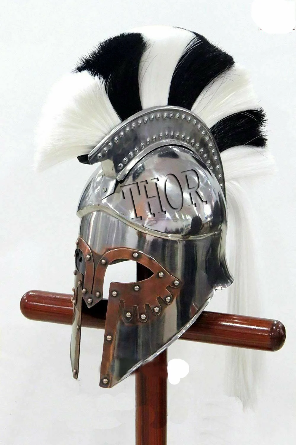 Details about   Roman Armor Helmet With BLACK & BROWN Plume Medieval Knight Crusader Spartan 
